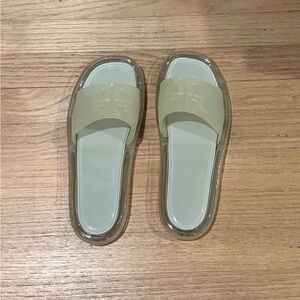 Tory Burch Cream Jelly Slide Sandals